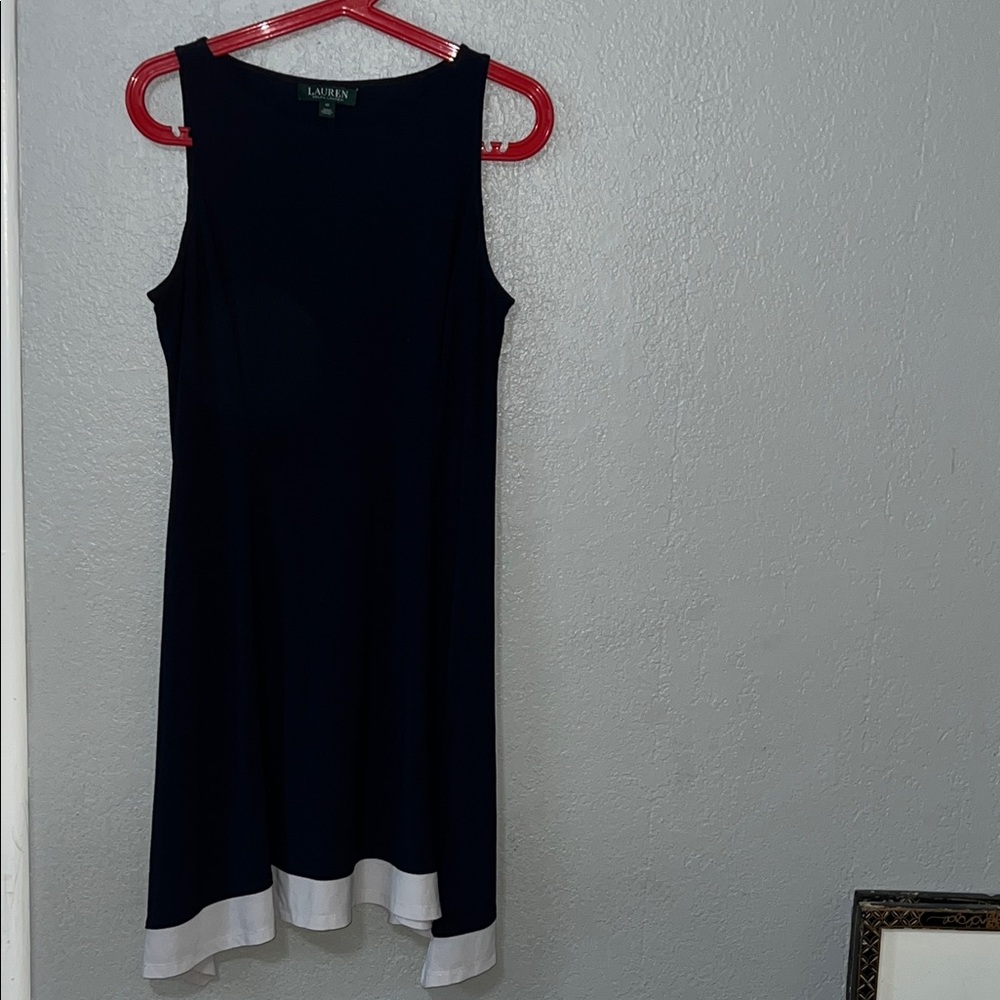 Lauren Ralph Lauren Navy Blue Georgette Swing Dress Size 10